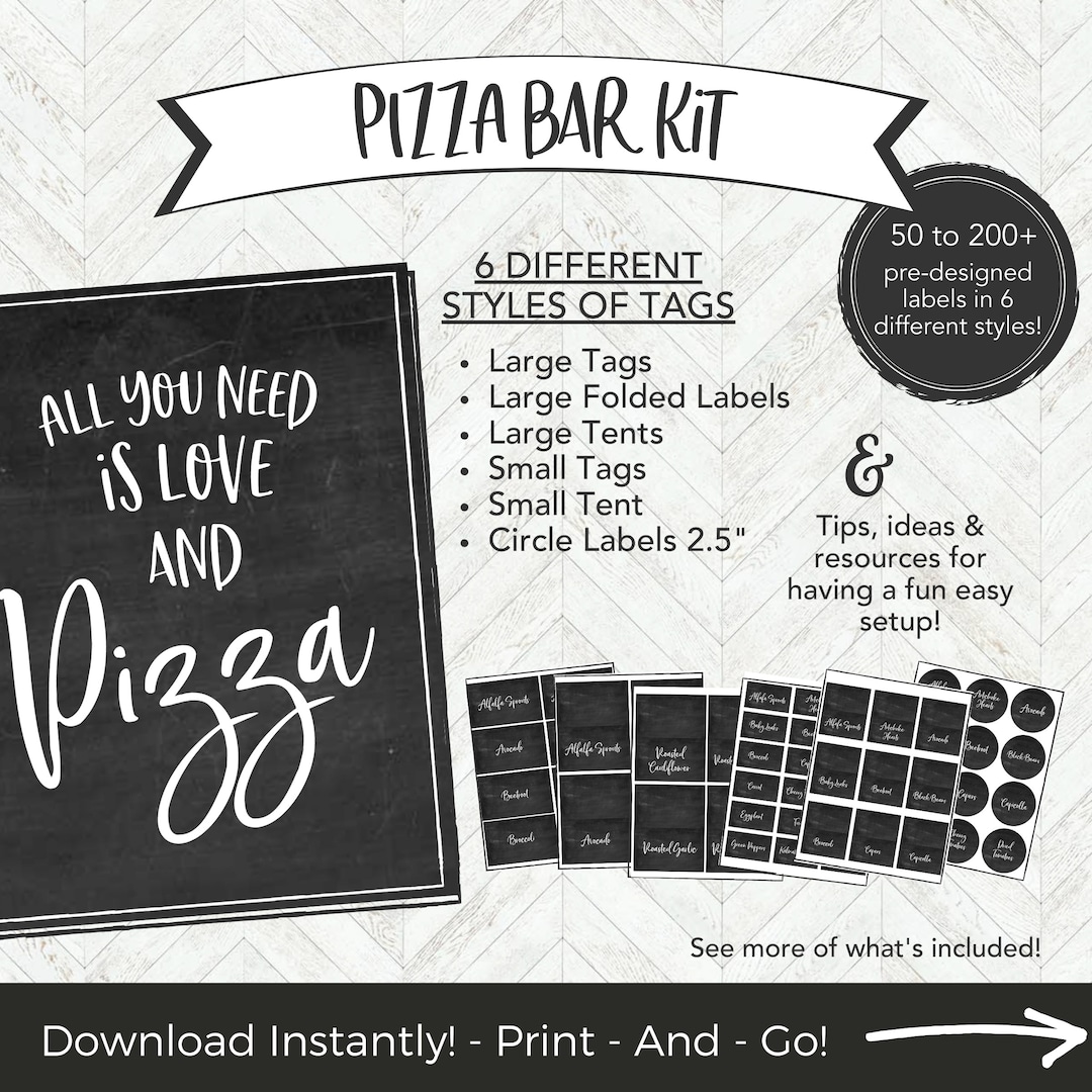 Pizza Bar Pizza Bar Sign for Wedding Birthday Baby Shower Etsy