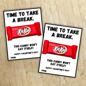 Chocolate Printable Valentine Cards for Kids, Kids Valentines Cards Instant Download, Candy Bar Classroom Valentines Fun Valentine Card Kids