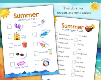 Summer Scavenger Hunt, Outdoor Games for Kids, Kids Activity Ideas, Printable Family Game, Homeschool Activities for Kids, Instant Download