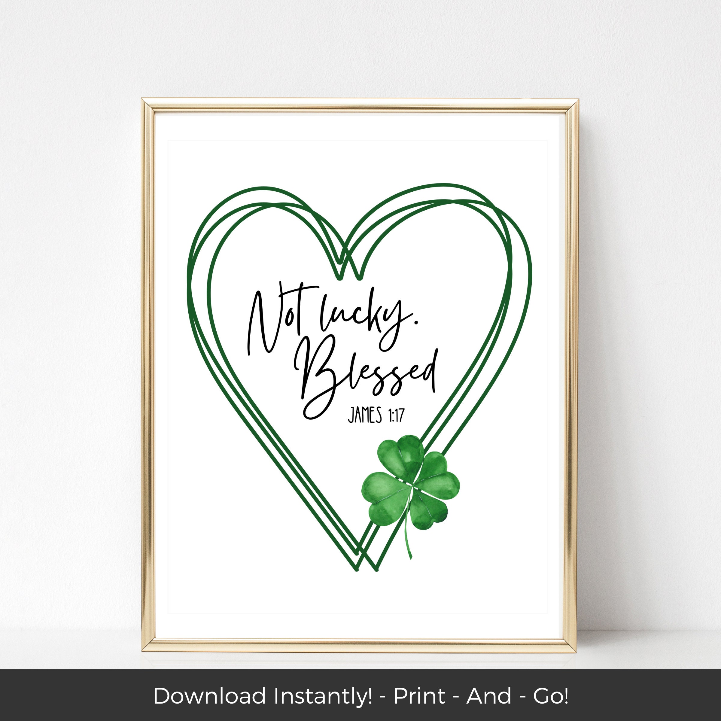 St Patricks Day Wall Art Printable Decor, Saint Patricks Day Printable Wall Art, Bible Scripture Wall Art, Christian Printable Art
