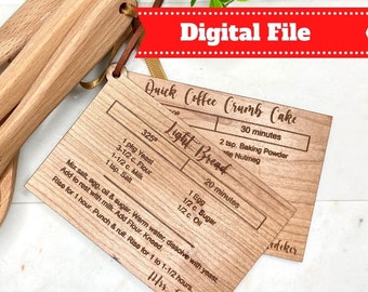 Recipe Card SVG Wood Recipe Card Laser File Glowforge Laser Files