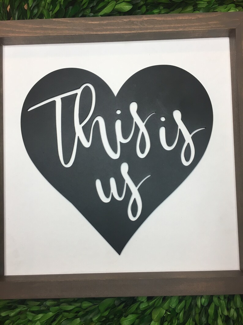 This is Us Framed Wood Sign Rustic Wall Art Housewarming Etsy