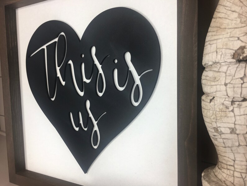 This is Us Framed Wood Sign Rustic Wall Art Housewarming Etsy