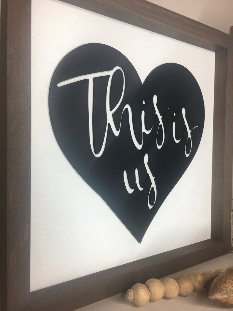 This is Us Framed Wood Sign Rustic Wall Art Housewarming Etsy