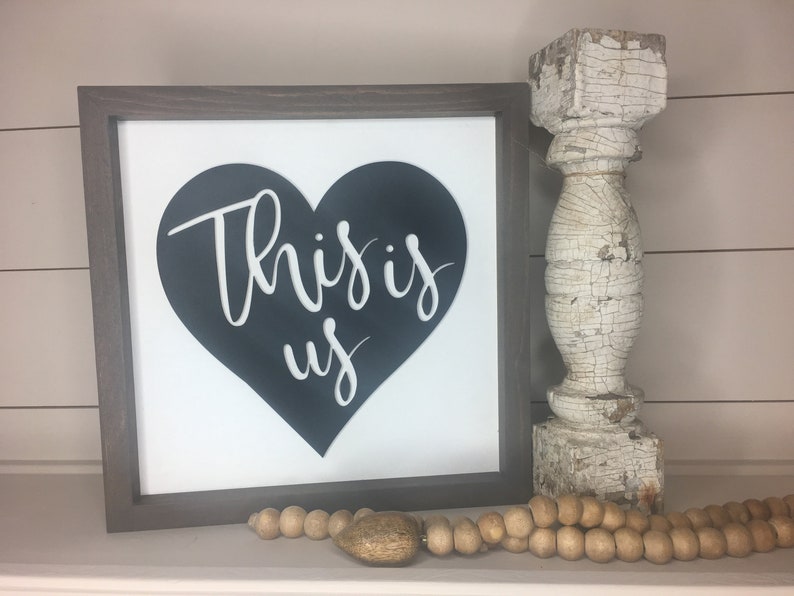 This is Us Framed Wood Sign Rustic Wall Art Housewarming Etsy