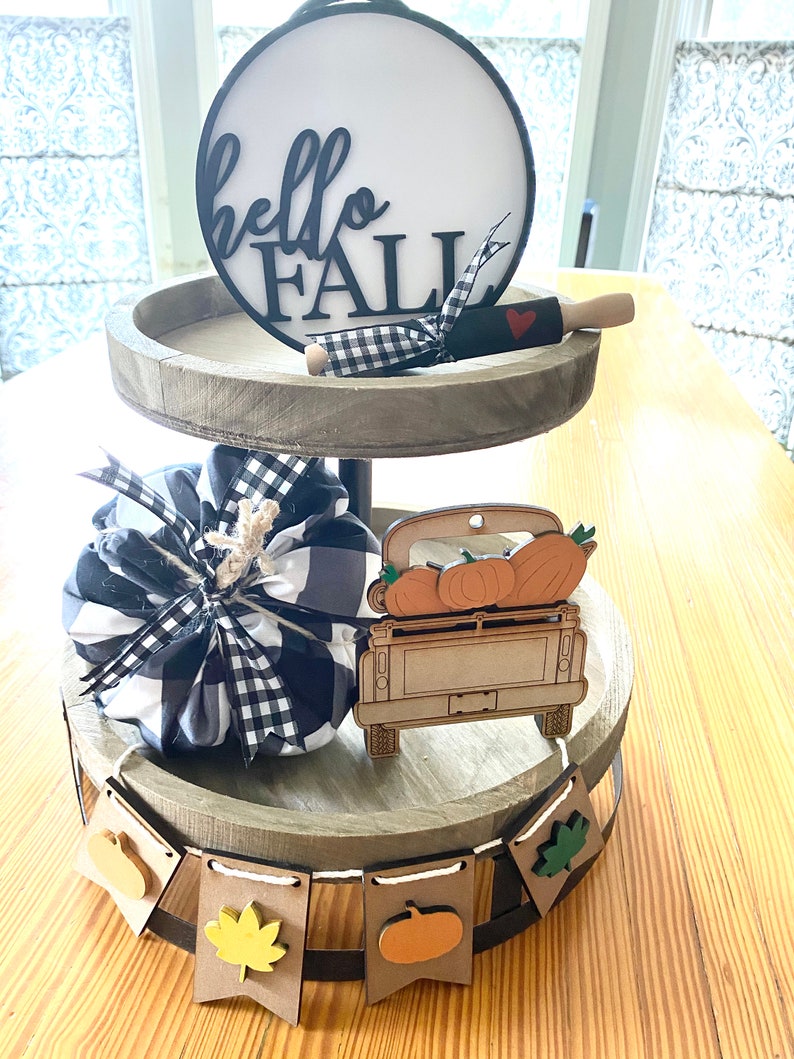 Fall Tiered Tray Decor Bundle Tiered Tray DIY Kit Mini Etsy