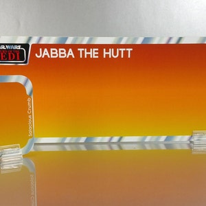 Jabba the Hutt - versos de cartão de exibição de bonecos de ação vintage de Star Wars