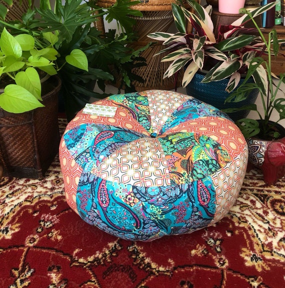 Sale Unfilled 20 Inch Electro Boho Floor Cushion Cover Made In Australia Meditation Cushion Boho Eclectic Bohemian Pouf Pouffe Gypsy