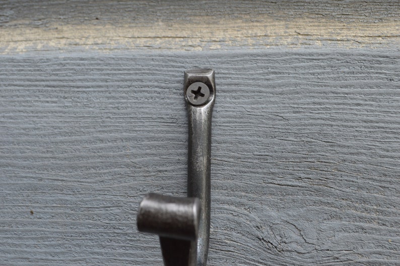 Wrought Iron Wall Hooks, Blacksmith Made, Housewarming Gift, Coat Hooks, Rustic Home Decor image 5