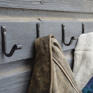 Wrought Iron Wall Hooks, Blacksmith Made, Housewarming Gift, Coat Hooks, Rustic Home Decor image 8