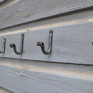 Wrought Iron Wall Hooks, Blacksmith Made, Housewarming Gift, Coat Hooks, Rustic Home Decor image 2