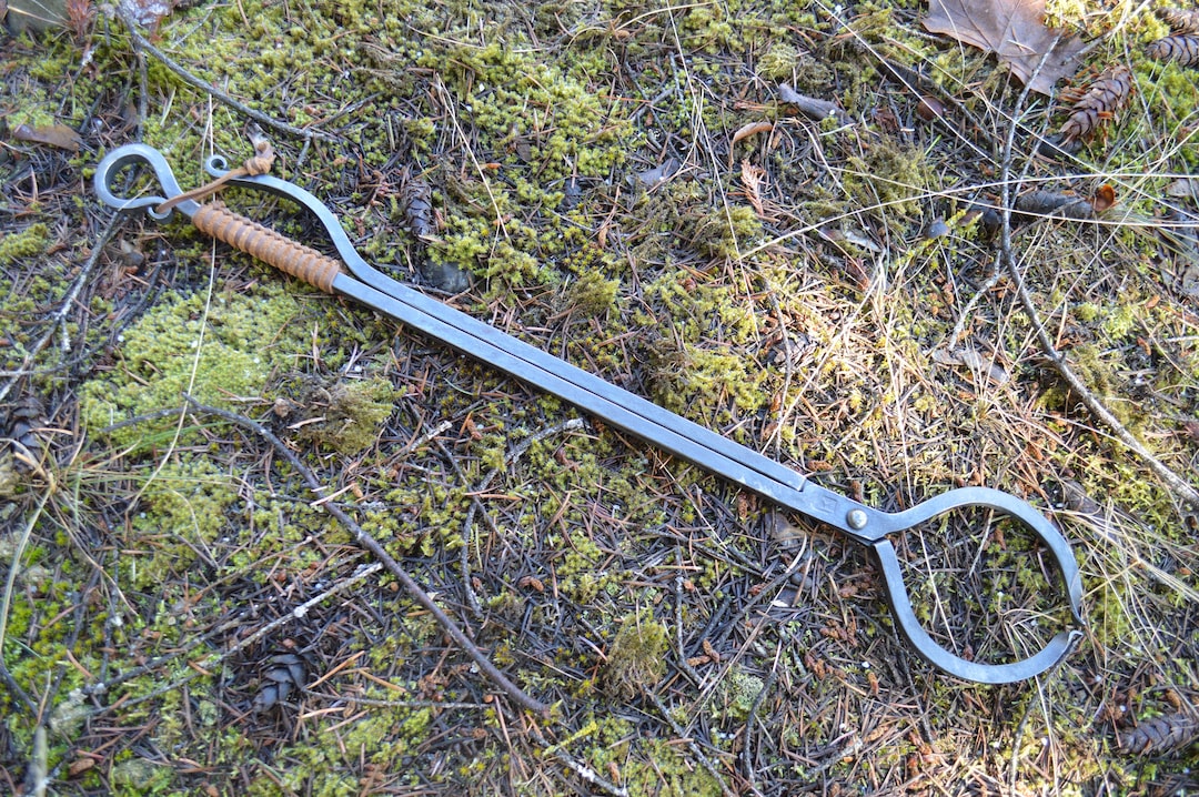 Iron Fire Tongs, Blacksmith Made, Handmade, Hand Etsy