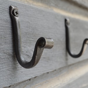 Wrought Iron Wall Hooks, Blacksmith Made, Housewarming Gift, Coat Hooks, Rustic Home Decor image 4