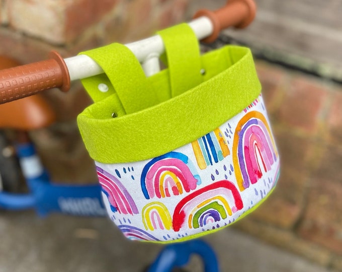 Bike & Scooter Handlebar Basket Clip on Rainbowsgreen Etsy