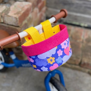 sunshine pink and yellow bike basket for kids