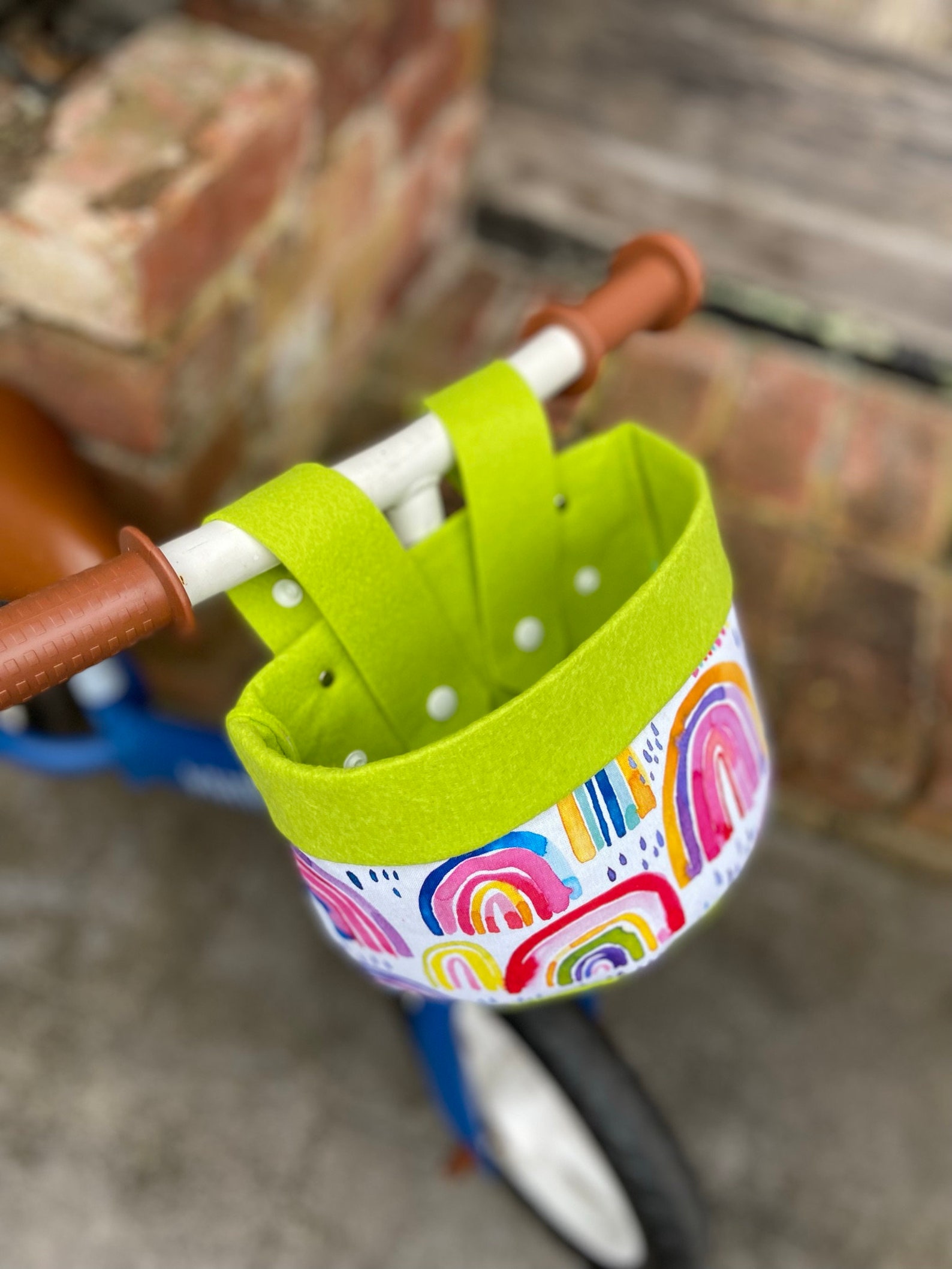 Bike & Scooter Handlebar Basket Clip on Rainbowsgreen Etsy