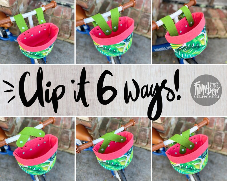 Bike & Scooter Handlebar Basket Clip on Rainbowsgreen Etsy