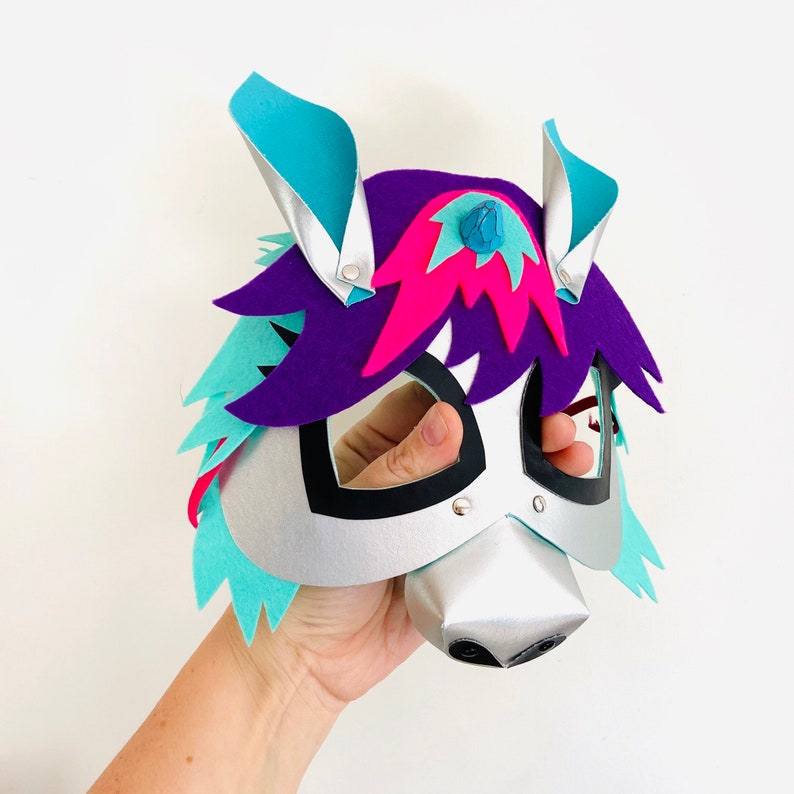 Animal Kids 3D Mask Purple Unicorn Mask Costume Accessory