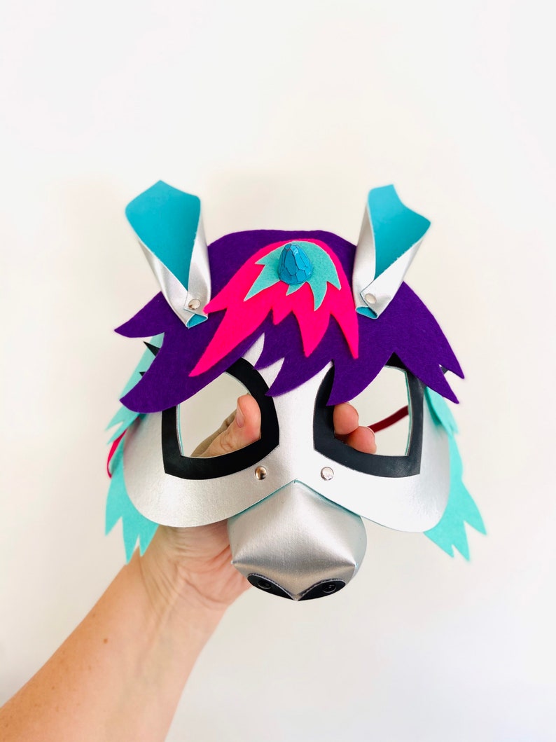 Animal Kids 3D Mask Purple Unicorn Mask Costume Accessory
