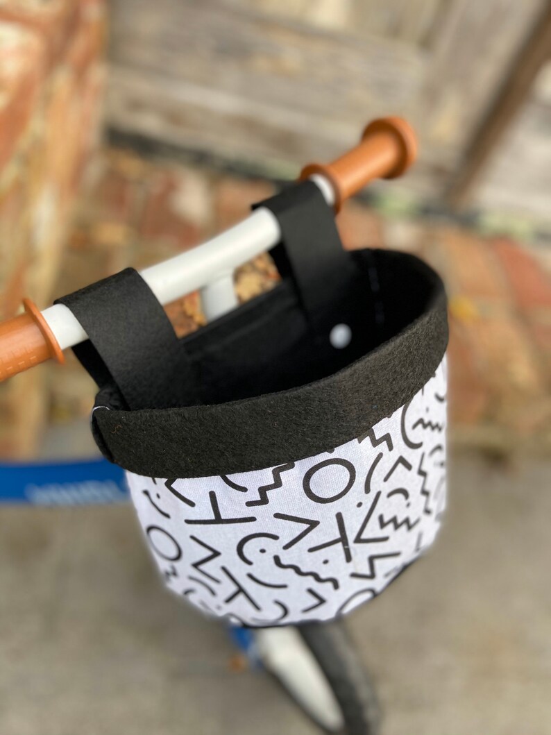 Bike & Scooter Handlebar Basket 6 Way Push Clip on Black Etsy