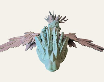 Majestuoso dragón serpiente volador impreso en 3D por Cinderwing / Criatura de fantasía articulada