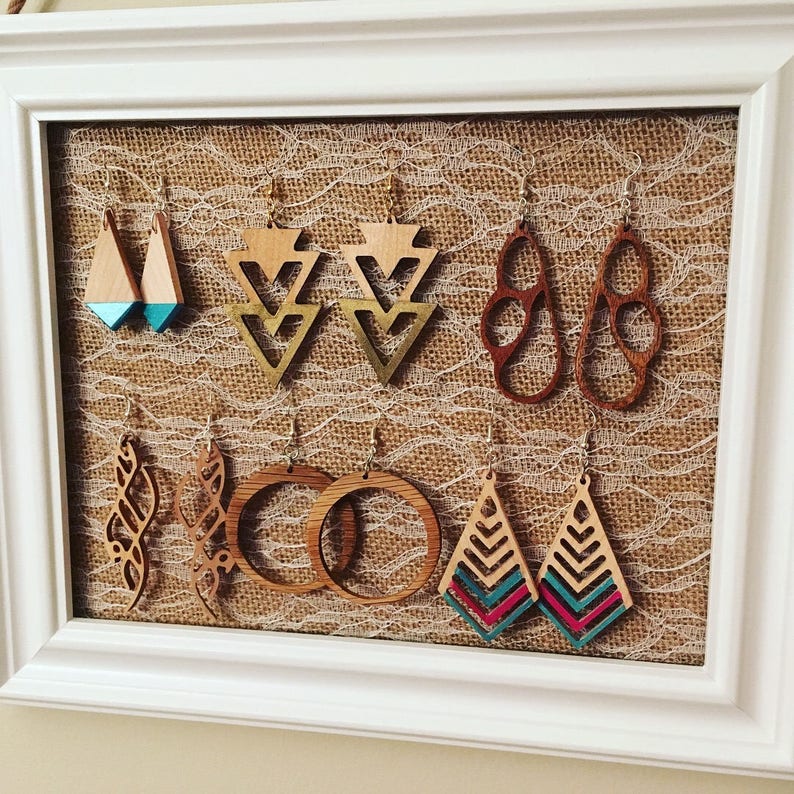 Triangle Wood Earrings