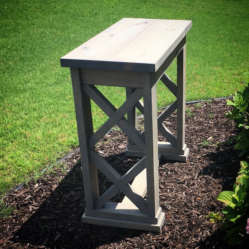 Gray Farmhouse Entryway Table Etsy