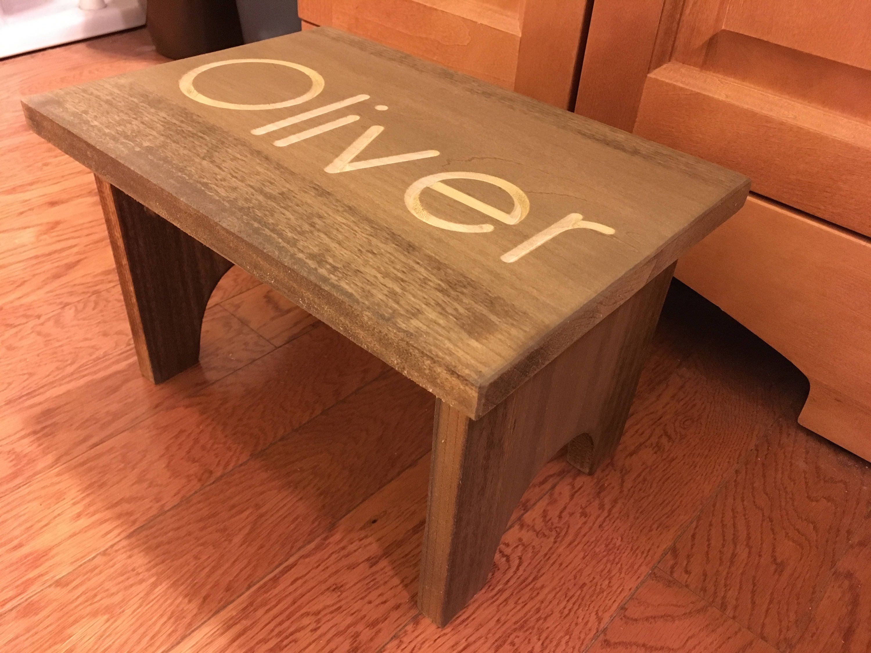 Personalized Stool Engraved Kids Stool Step Stool Carved Kid Etsy