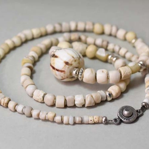 Ancient Shell beads shops necklace【free shipping】【MB16043】