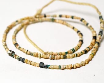 String of translucent silver-plated small lead glass beads from the Han Dynasty period in China【 free shipping】【JB20020-12】