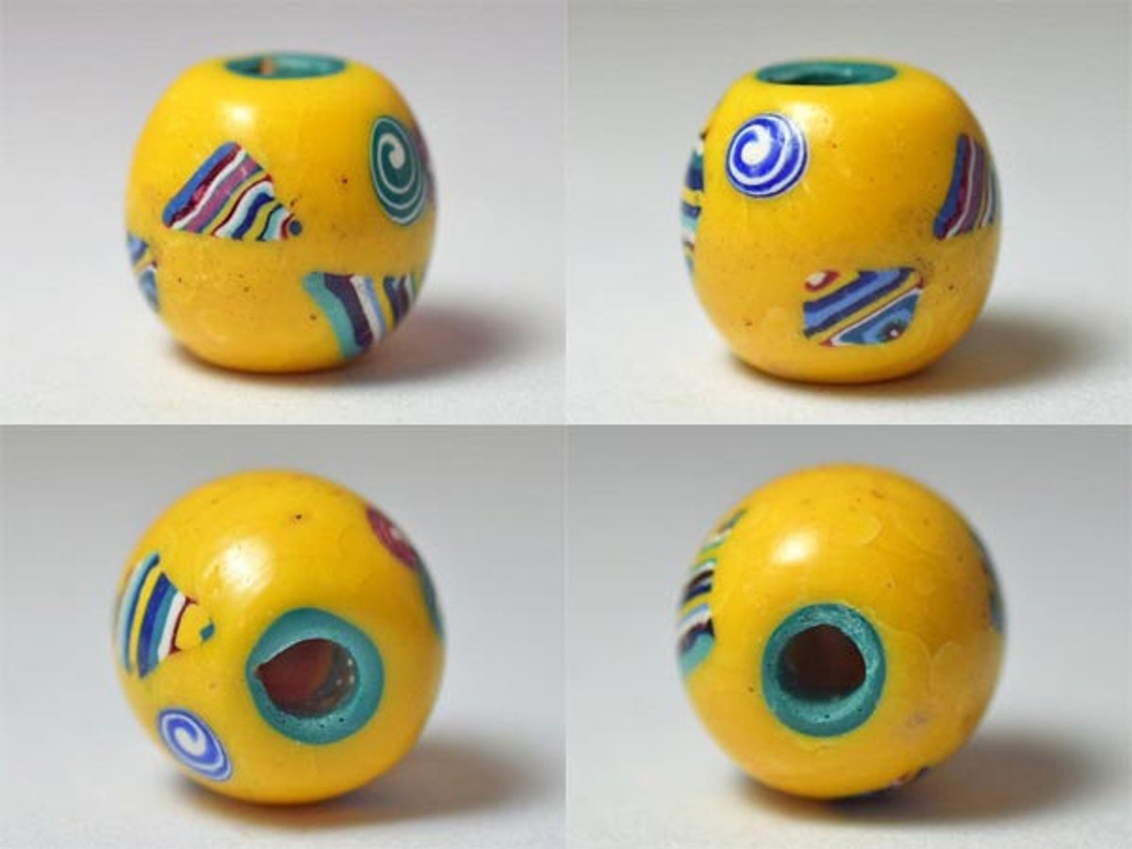 Japanease Big Edo Glass Eye Beads With Yellow Color free Etsy