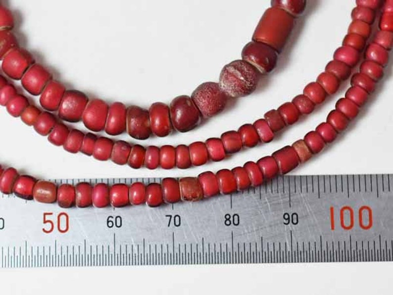 String of antique gold red /& blood red color midium and small size mix white hearts beads\u3010Free shipping\u3011 \u3010JB18003B-2\u3011