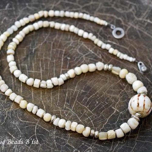 Ancient Shell beads shops necklace【free shipping】【MB16043】