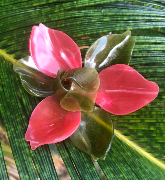 Large Vintage Blooming Christmas Flower Red Green 