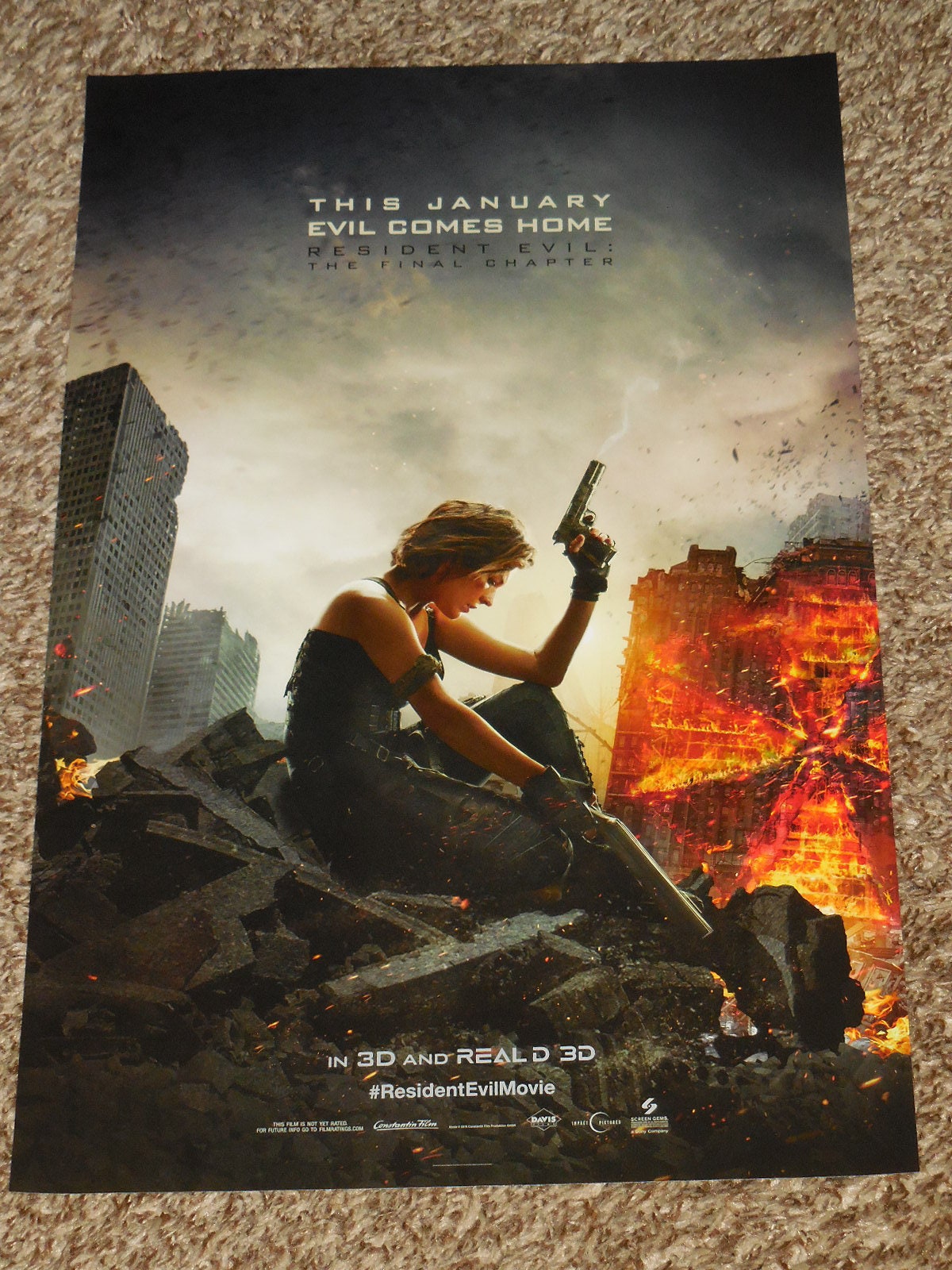 Resident Evil: The Final Chapter Movie POSTER 11 x 17 Style B