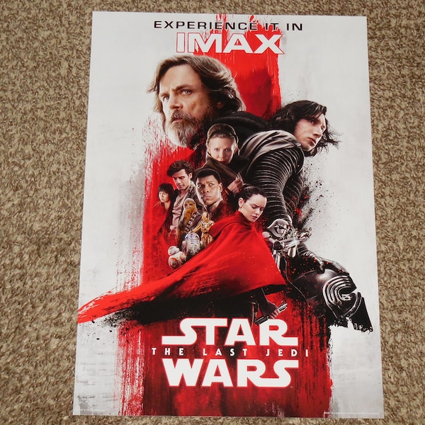 Star Wars The Last Jedi IMAX 13x19 Inch Movie POSTER