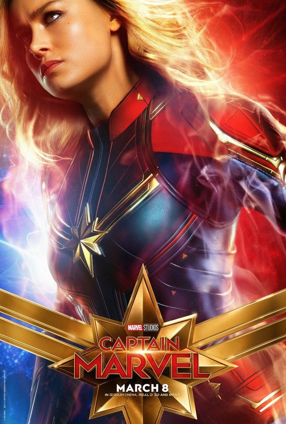 マーベルポスター Captain Marvel 13.5x20 Inch Movie POSTER Goose - Etsy