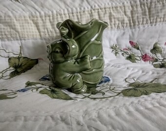Vintage Stoneware Miniature Elephant Vase
