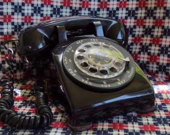 Vintage Genuine Black 1950's Bell Telephone