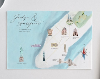 Personalised venue map, custom watercolor map, custom wedding map, printable location map, hand drawn map, hand illustrated custom map