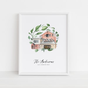 Printable Custom Home Painting, Our First Home, Personalized Housewarming Gift, House Portrait Watercolor,  New Home Gift, Gift for Parents