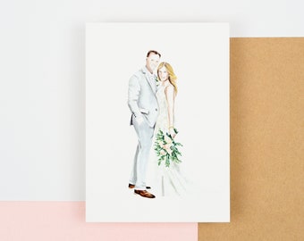 Personalized watercolor portrait, true hand drawn portrait, real watercolor portrait, gift for couples, wedding anniversary, Christmas gift