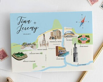Custom Watercolor Map, Custom Wedding Map, Printable Personalized Location Map, Printable Wedding Map, Painted Event Map, Hand Drawn Map