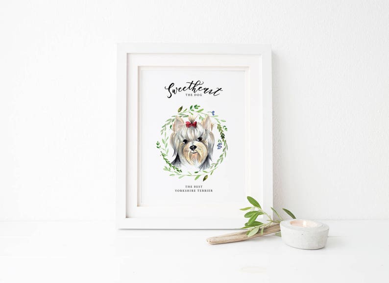 Custom Pet portrait, custom dog portrait, Watercolor dog illustration, personalized sign with dog portrait, custom dog picture, dog painting image 1