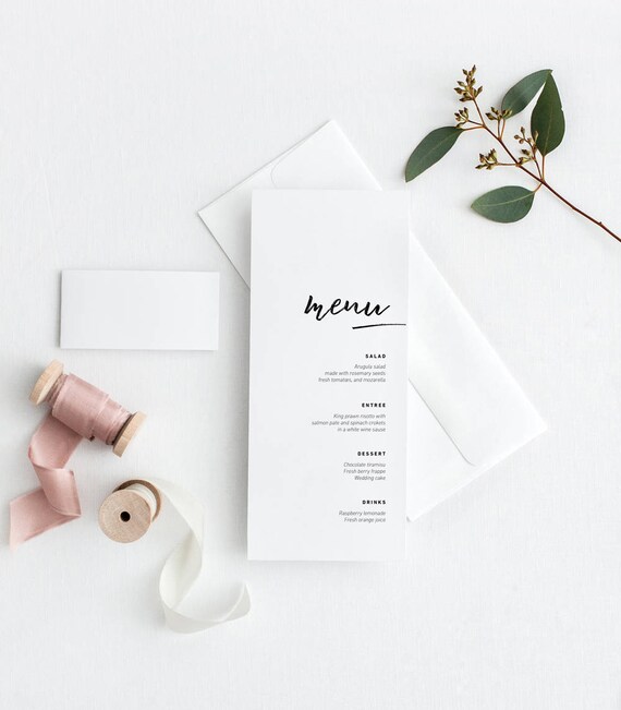 printable-wedding-menu-custom-wedding-menu-minimalist-etsy