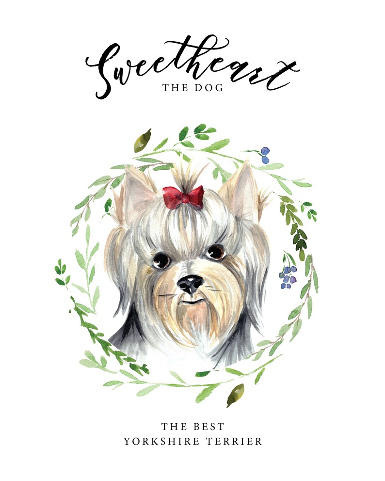 Custom Pet portrait, custom dog portrait, Watercolor dog illustration, personalized sign with dog portrait, custom dog picture, dog painting image 2