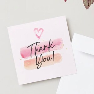 BOHO Pink Thank you Card Template | Minimalist Thank you | Girl Boss thank you card | Versatile Thank you Card | Editable Thank you Card