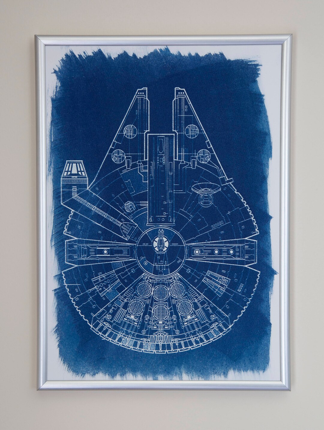STAR WARS Millennium Falcon Blueprint A4 CYANOTYPE Jedi Lord - Etsy