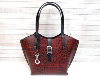 OFFER Leather bag leather tote bag leather purse shoulder