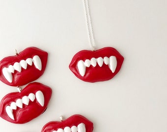 Vampire Fang Halloween Statement Necklace